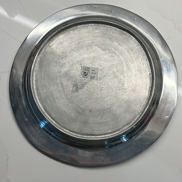 Vintage Pewter Sunflower Plate 1990s Made in Mexico 13 ½ “ diameter model 4432 - Picture 9 of 12